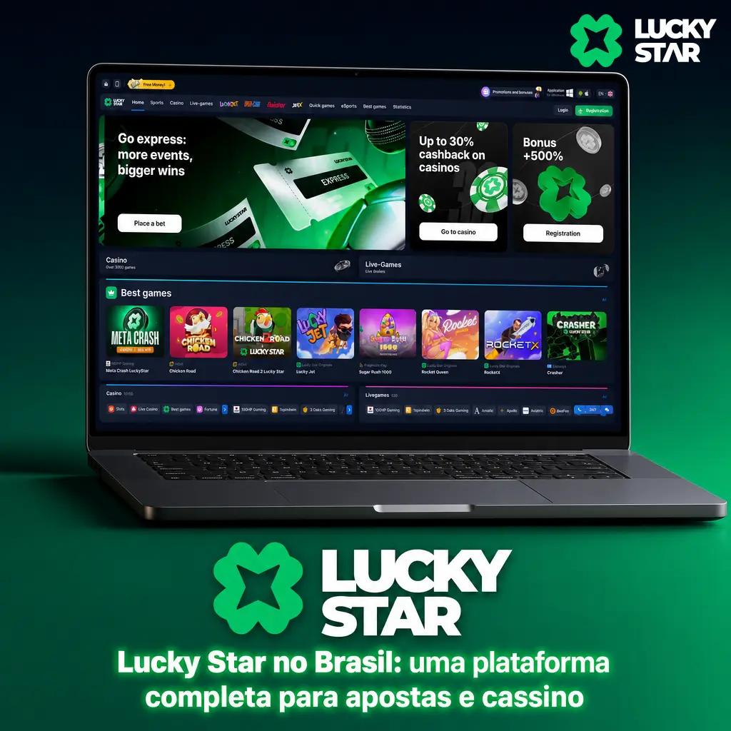Plataforma Lucky Star no Brasil com apostas esportivas, cassino online e aplicativo para Android e iOS