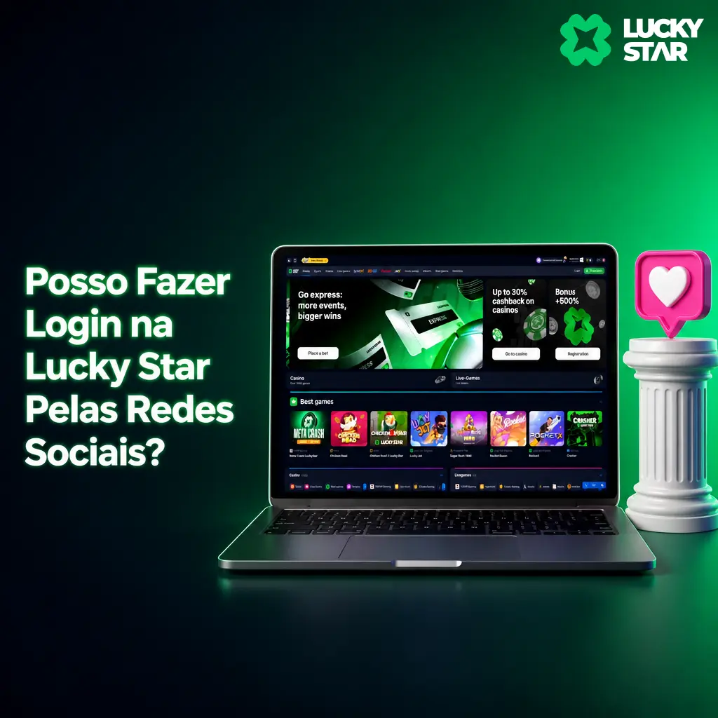 Login rápido na Lucky Star via redes sociais como Google ou Telegram, sem precisar digitar senha